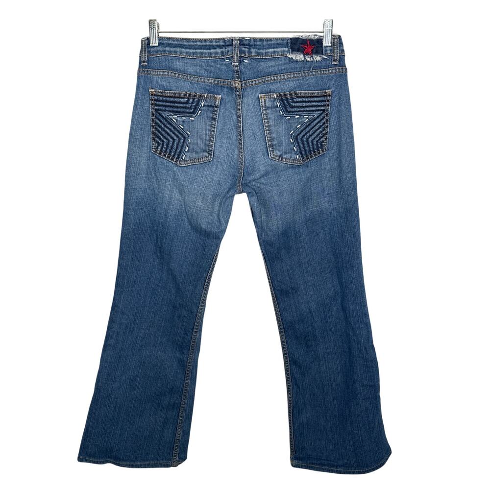 Y2K People’s Liberation Bella Bootcut Jeans Star Stitch Size 8/10 USA